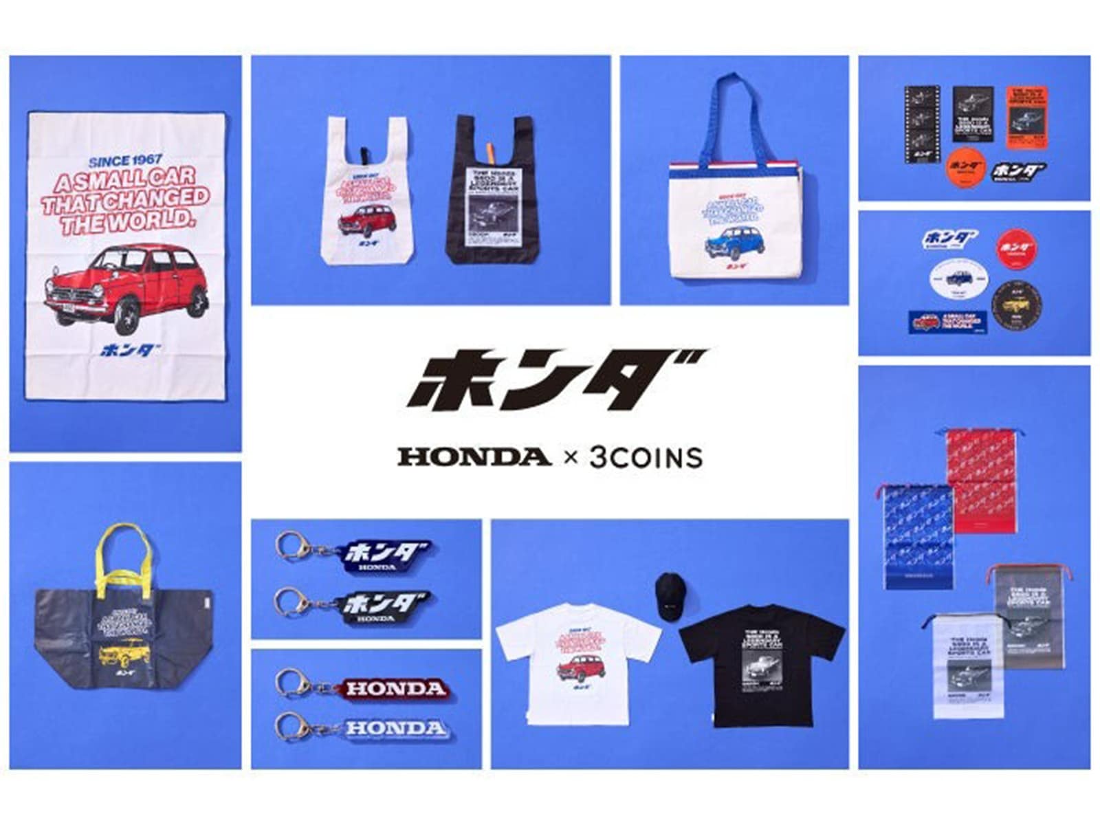 たのメル便送料込み☆ホンダ　什器　ガレージ　当時　壁紙 3COINS】まさかのHondaとコラボ！ “1960年代”モチーフの限定アイテム